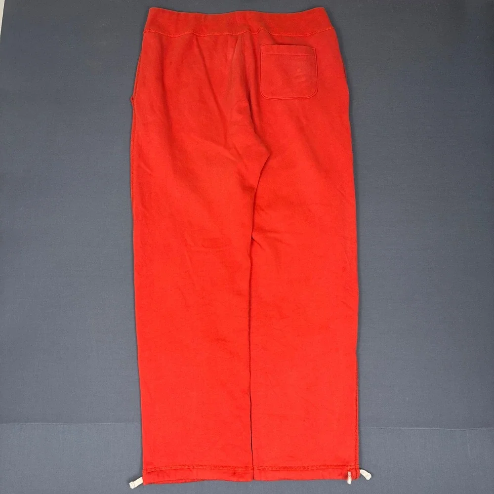 Polo Ralph Lauren Red Fleece Jogger Sweatpants Men's Size Large Open Hem
